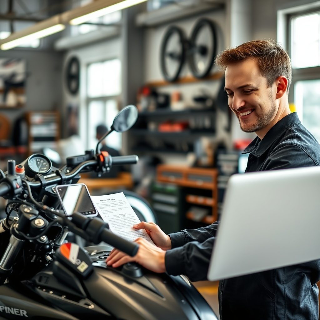 バイクメンテナンスの様子