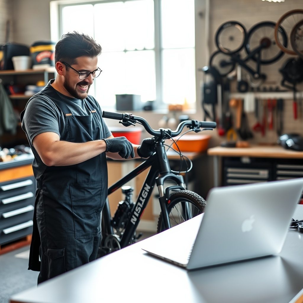 バイクメンテナンスの様子